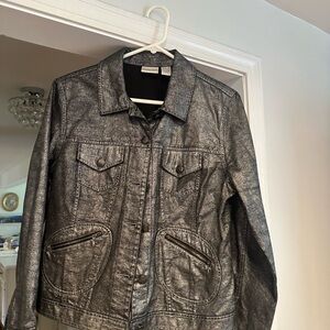 Chico's Shimmering Silver Jacket